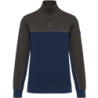Sweat-shirt écoresponsable col zippé unisexe navy et Dark Grey