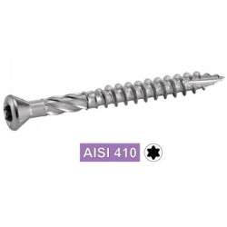 Vis pour terrasse tête fraisée bombée six lobes inox A2