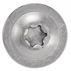 Vis bois charpente tête plate large Torx inox A2