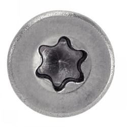 Vis pour aggloméré tête fraisée six lobes Inox A4 filetage partiel