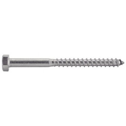 Vis à bois tête hexagonale tirefond inox A2 DIN 571