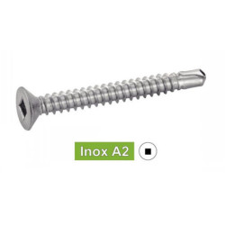 Vis autoperceuse tête fraisée empreinte carrée inox A2