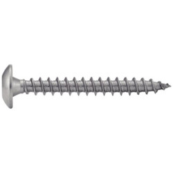 Vis à bois tête cylindrique large six lobes inox A2 pour penture