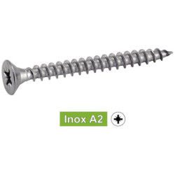 Vis pour bois aggloméré tête fraisée Pozidrive inox A2