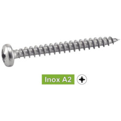 Vis pour bois aggloméré tête cylindrique Pozidrive inox A2