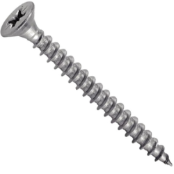 Vis pour aggloméré tête fraisée empreinte pozidriv filetage partiel Inox A4