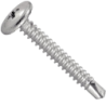 Vis autoperceuse tête cylindrique crantée extra large zinguée Phillips Ø4.2mm