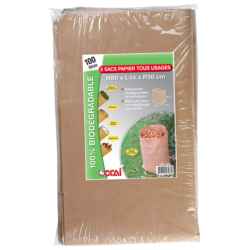 Sac en papier tout usage biodégradable capacité 100 litres lot de 5