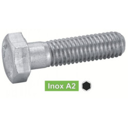 Vis à métaux tête hexagonale Inox A2 DIN 931 ISO 4014 filetage partiel