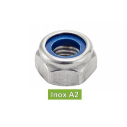 Ecrou hexagonal autofreiné indesserable DIN985 inox A2