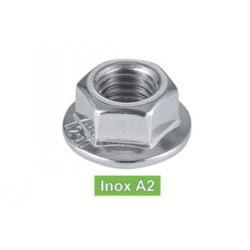 Écrou hexagonal cranté DIN 6923 Inox A2