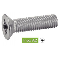 Vis à métaux tête fraisée Pozidrive Inox A2 DIN 965 ISO 7046
