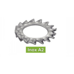 Rondelle éventail à dentures extérieures AZ Inox A2 DIN 6798A