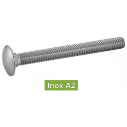 Vis à métaux tête ronde collet carré Inox A2 DIN 603 ISO 8677
