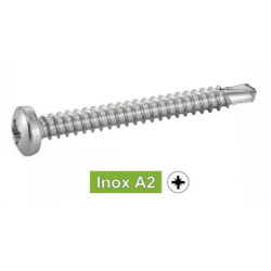 Vis autoperceuse tête cylindrique PZ inox A2 DIN 7504 M pour aluminium