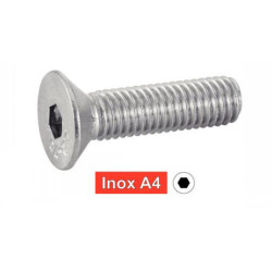 Vis à métaux tête fraisée six pans creux Inox A4 DIN 7991 ISO 10642