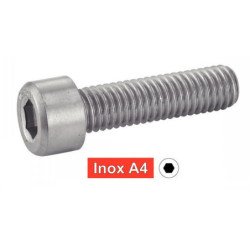 Vis à métaux tête cylindrique six pans creux Inox A4 DIN 912 ISO 4762