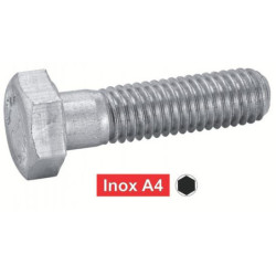 Vis à métaux tête hexagonale Inox A4 DIN 931 ISO 4014 filetage partiel