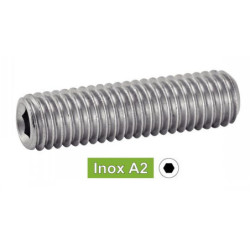 Vis sans tête six pans creux bout plat Inox A2 DIN 913 ISO 4026