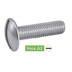 Vis à métaux tête ronde large poêlier fendue Inox A2 NFE 25-129