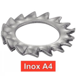 Rondelle éventail à dentures extérieures AZ Inox A4 DIN 6798