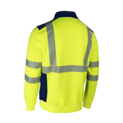 Tee shirt manches longues haute visibilité Coverguard Suno II jaune et bleu marine