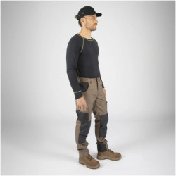 Pantalon de travail North Ways Adam brun et anthracite avec emplacements genouillères