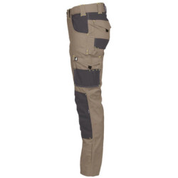 Pantalon de travail North Ways Adam brun et anthracite avec emplacements genouillères