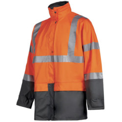Veste de pluie haute visibilité orange fluo Bandit North Ways 100% PU