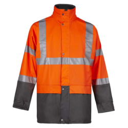 Veste de pluie haute visibilité orange fluo Bandit 100% PU
