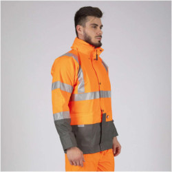 Veste de pluie haute visibilité orange fluo Bandit North Ways 100% PU