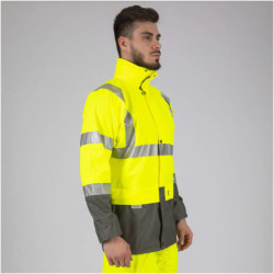 Veste de pluie haute visibilité jaune fluo Bandit 100% PU