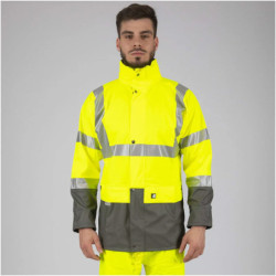Veste de pluie haute visibilité jaune fluo Bandit 100% PU