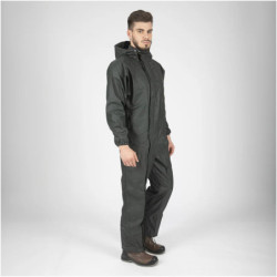 Combinaison de pluie unisexe ORK North Ways avec capuche et double fermeture vert olive