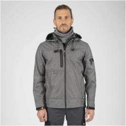 Veste Softshell imperméable à capuche Flores gris chiné