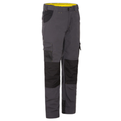 Pantalon de travail Adam gris et noir avec emplacements genouillères
