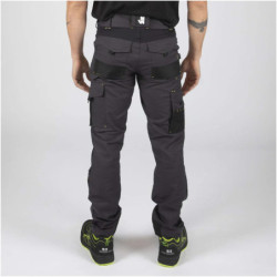 Pantalon de travail North Ways Adam gris et noir avec emplacements genouillères