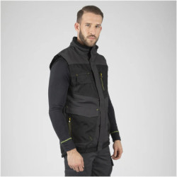 Gilet sans manche Ali Nine Worths déperlant 10 poches gris noir