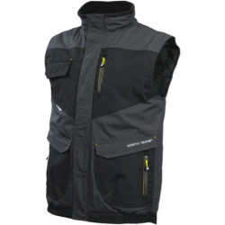 Gilet sans manche Ali North Ways déperlant 10 poches gris noir
