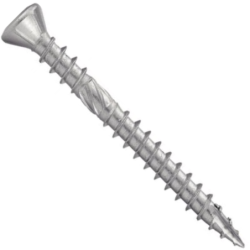 Vis pour terrasse tête fraisée réduite six lobes double filet inox A4