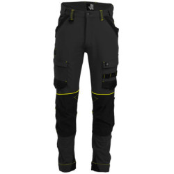 Pantalon de travail Sacha multipoche Noir et Jaune fluo