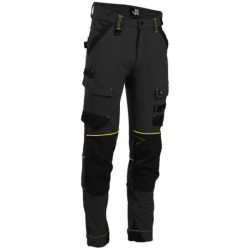 Pantalon de travail Sacha multipoche Noir et Jaune fluo