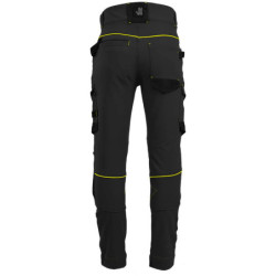 Pantalon de travail Sacha multipoche Noir et Jaune fluo