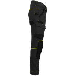 Pantalon de travail Sacha multipoche Noir et Jaune fluo