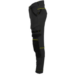 Pantalon de travail Sacha multipoche Noir et Jaune fluo
