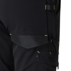 Pantalon de travail Sacha multipoche Noir et Jaune fluo