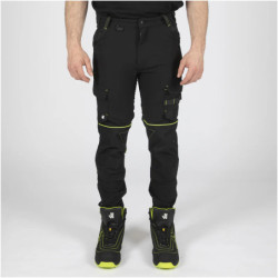 Pantalon de travail Sacha multipoche Noir et Jaune fluo