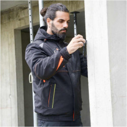 Veste respirante waterproof Morane noir et orange North way