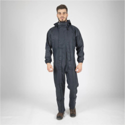 Combinaison de pluie unisexe ORK North Ways avec capuche et double fermeture marine