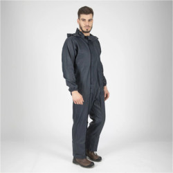 Combinaison de pluie unisexe ORK Nine Worths avec capuche et double fermeture marine